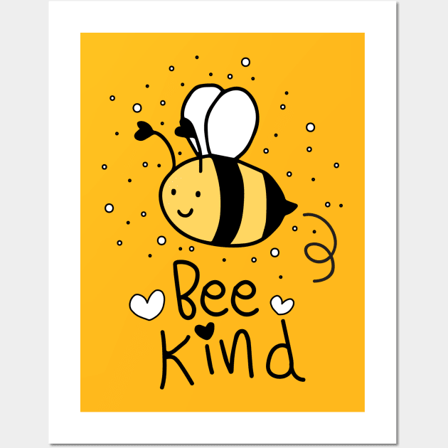 bee kind love be kind Wall Art by yassinnox